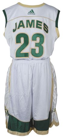 Lot #830 LeBron James: Highly desirable LeBron James game-used high school uniform - Image 2