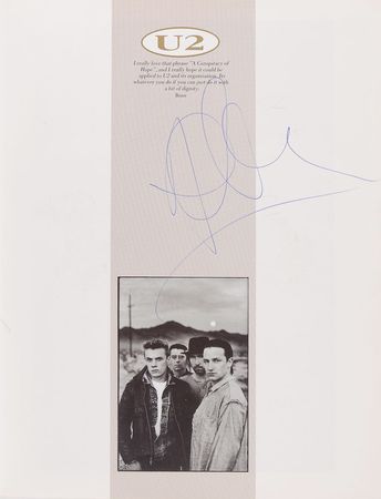 Lot #750 U2: Fully signed program from their wildly successful Joshua Tree world tour - Image 2