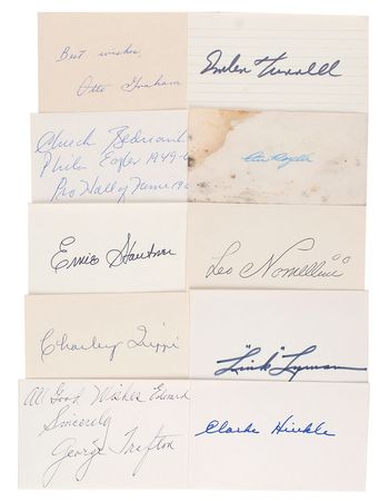 Lot #959 Football Hall of Famers Signatures - Image 1