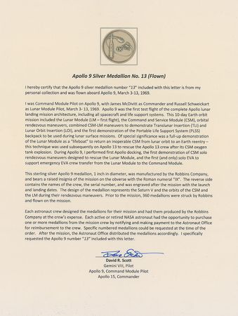 Lot #468 Apollo 9: From the Command Module Pilot?s personal collection - Image 4