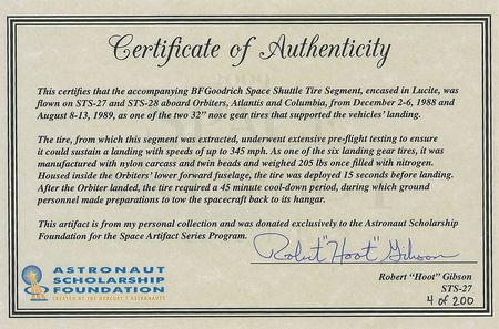 Lot #471  STS-27/28 Flown Tire Segment - Image 3