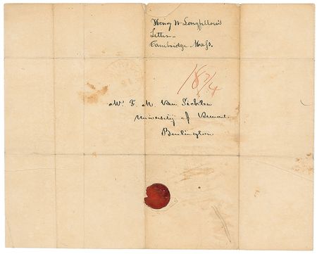 Lot #649 Henry Wadsworth Longfellow Handwritten Letter Signed - Image 2