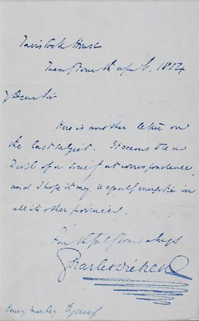 Lot #593 Charles Dickens: ?It seems to be a Devil of a Society at correspondence? - Image 2