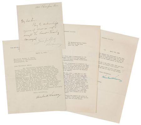 Lot #54 Herbert Hoover Letters - Image 1