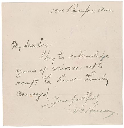 Lot #54 Herbert Hoover Letters - Image 2