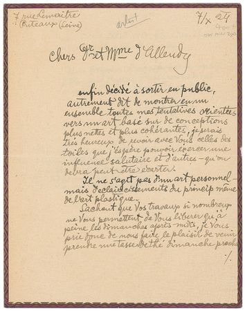 Lot #553 Frantisek Kupka Handwritten Letter Signed - Image 1