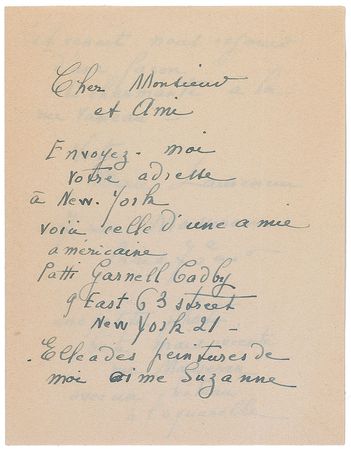 Lot #554 Marie Laurencin Handwritten Letter Signed - Image 1
