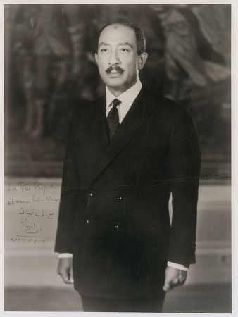 Lot #337 Anwar Sadat Signed Photograph - Image 1