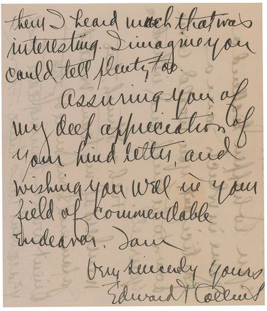Lot #909 Eddie Collins Handwritten Letter Signed - Image 3