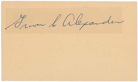 Lot #900 Grover Cleveland Alexander Signature - Image 1