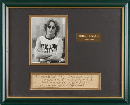 Lot #729 Beatles: John Lennon Handwritten Note - Image 1