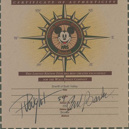 Lot #565 Carl Barks: Stunning bronze of the ?Sheriff of Bullet Valley? - Image 3