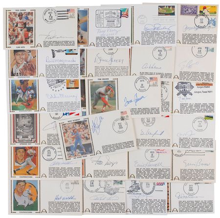 Lot #944 Baseball Hall of Famers Commemorative Covers - Image 1