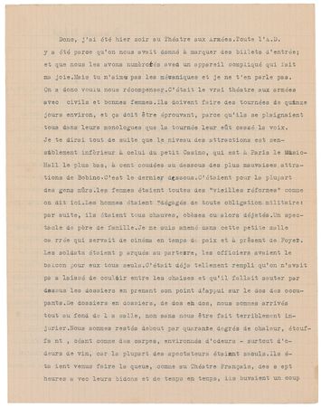 Lot #625 Jean-Paul Sartre: “The Actress as a symbolic representative of the eternal feminine” - Image 2