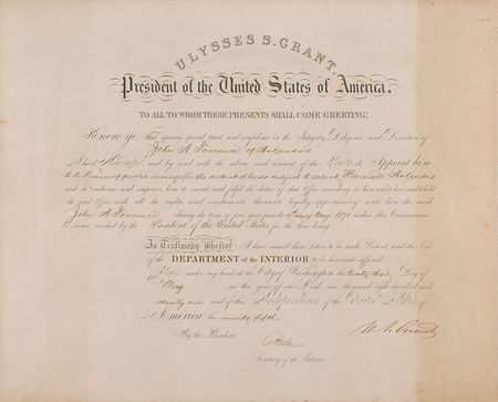 Lot #35 U. S. Grant Signed Document
