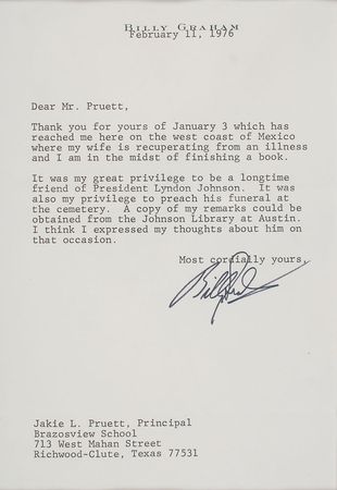 Lot #299 Billy Graham Typed Letter Signed - Image 2