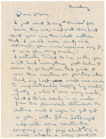 Lot #822 Sean Flynn: Remarkable archive from the vanished son of Damita and Flynn??If father and M.G.M. want me to do a picture, they can all go to hell? - Image 1