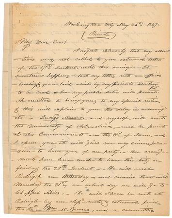 Lot #19 James K. Polk: Scarce letter anticipating