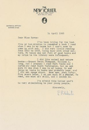 Lot #662 E. B. White Typed Letter Signed - Image 1