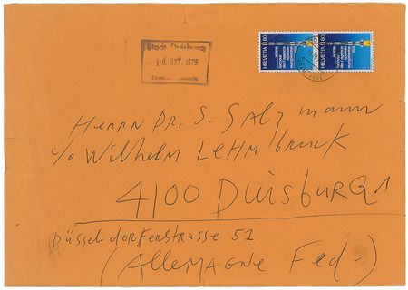 Lot #543 Jean Tinguely: One-of-a-kind Tinguely-enhanced letter to an art historian - Image 2