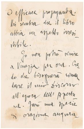 Lot #590 Gabriele d?Annunzio Handwritten Letter Signed - Image 2