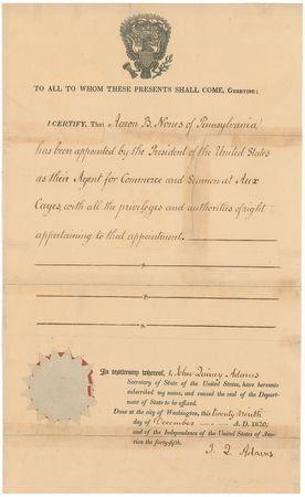 Lot #12 John Quincy Adams Signed Document