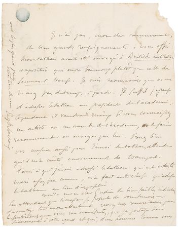Lot #526 Eugene Delacroix: Delacroix sends his Byron-inspired “tableau” to a Somerset House exhibition - Image 1