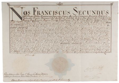 Lot #244 Emperor Francis II Signed Document - Image 1