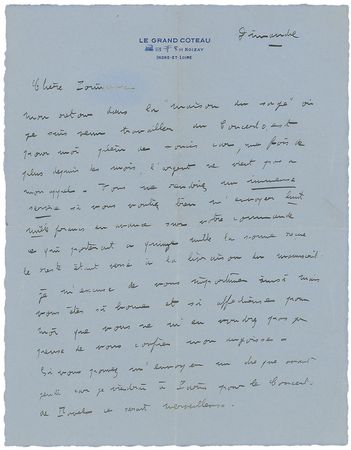 Lot #682 Francis Poulenc Handwritten Letter Signed - Image 1