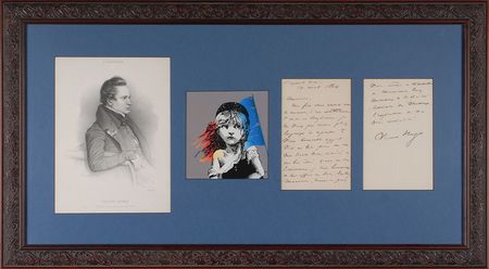 Lot #605 Victor Hugo: Supporting ?lofty goals of art and literature? with a book donation two years after Les Mis - Image 1