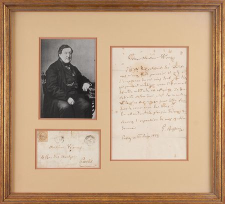Lot #688 Gioachino Rossini: The great Italian praises “the excellence of your wines” in Paris - Image 1