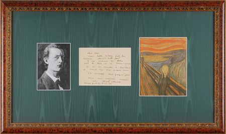 Lot #537 Edvard Munch: The painter of ‘The Scream’ mentions the psychiatrist who wrote ‘Art of Madmen’ - Image 1