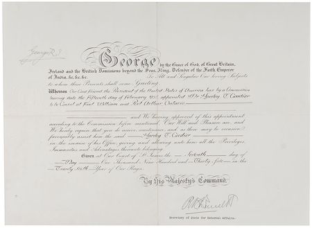 Lot #252 King George V Signed Document - Image 1