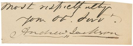 Lot #15 Andrew Jackson Signature