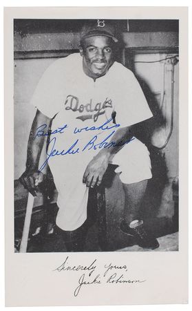 Lot #925 Jackie Robinson Signed Photograph - Image 1