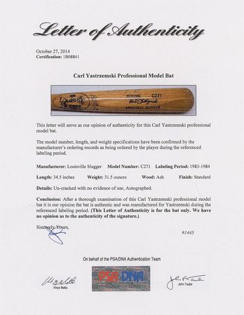 Lot #989 Carl Yastrzemski Baseball Bat - Image 3