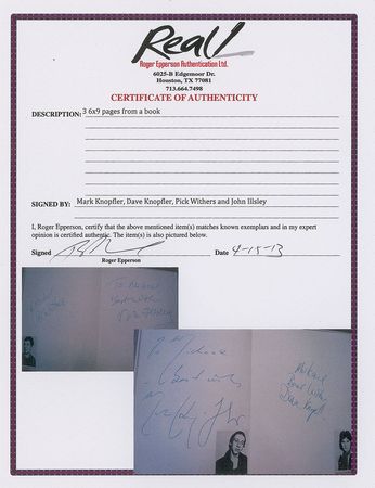 Lot #799 Dire Straits Signatures - Image 5