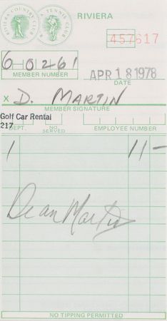 Lot #884 Dean Martin Signature - Image 2