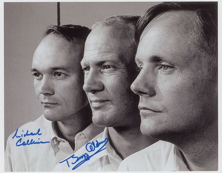 Lot #448 Buzz Aldrin and Michael Collins Signed Photograph - Image 1