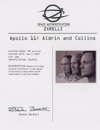 Lot #448 Buzz Aldrin and Michael Collins Signed Photograph - Image 2