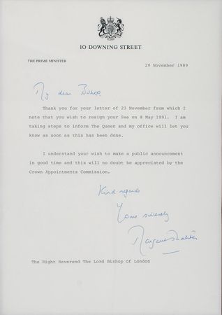 Lot #344 Margaret Thatcher Typed Letter Signed - Image 1