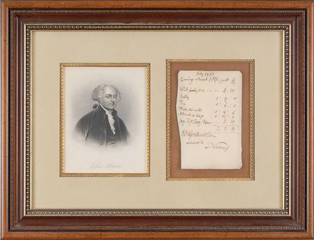 Lot #3 John Adams Handwritten Document