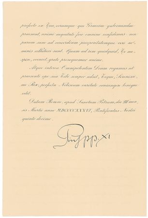 Lot #210 Pope Pius XI Signed Letter - Image 1