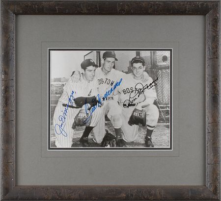 Lot #988 Ted Williams and the DiMaggio Brothers Signed Photograph - Image 2