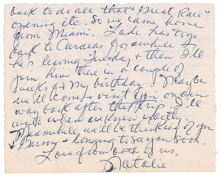 Lot #849 Natalie Wood Handwritten Letter Signed - Image 2