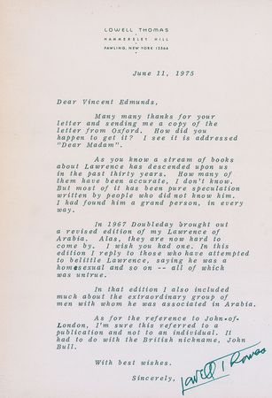 Lot #612 T. E. Lawrence: Lawrence of Arabia turns on Lowell Thomas, the man who made him famous - Image 4