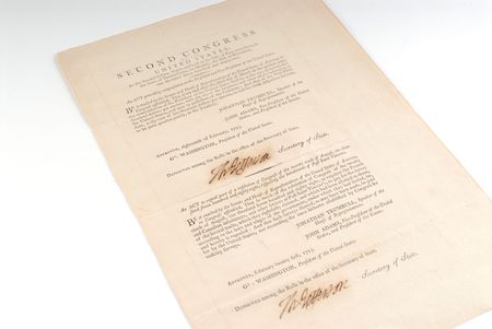 Lot #6 Thomas Jefferson: Rare twice-signed 1793 Jefferson document, confirming salaries for George Washington and John Adams as required by the Constitution - Image 4