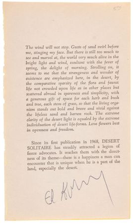 Lot #635 Edward Abbey - Image 1