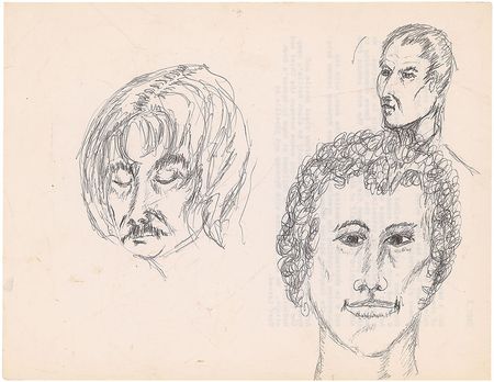 Lot #814 Marlon Brando: Uncommon Brando sketch - Image 1