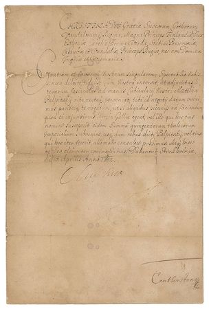 Lot #250 Queen Christina: Scarce 1652 document from Sweden?s one-and-only Queen - Image 2